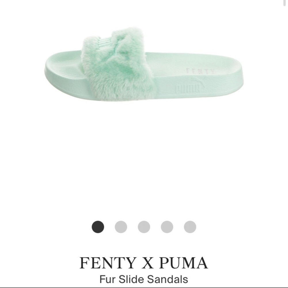 Fenty x Puma Fur Slides in Mint